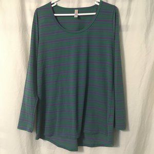 Used Lynnae Lularoe Long Sleeve Green Purple Shirt